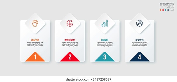 Concepto de negocio de Plantilla infográfica con step.