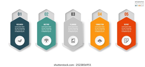 Infographic template business concept with step.
