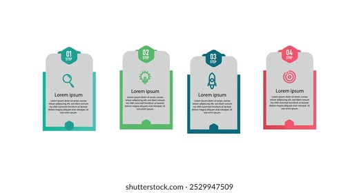 Concepto de negocio de Plantilla infográfica con paso