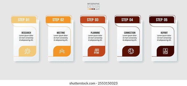 Infographic template business concept with step.
