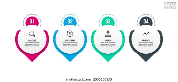 Infographic template business concept with step.
