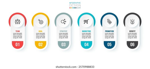 Infographic template business concept with step.
