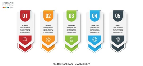 Infographic template business concept with step.
