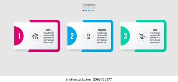 Infographic template business concept with step.
