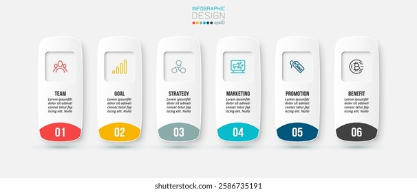 Infographic template business concept with step.
