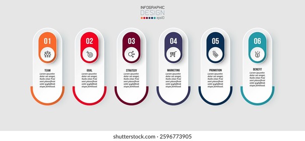Infographic template business concept with step.
