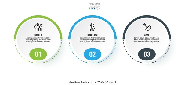 Infographic template business concept with step.
