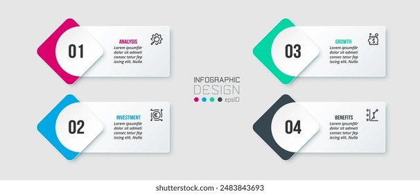 Infografik Vorlage Geschäftskonzept mit Workflow.