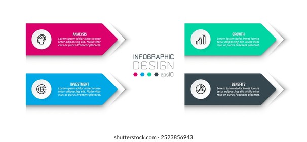 Concepto de negocio de Plantilla infográfica con flujo de trabajo.
