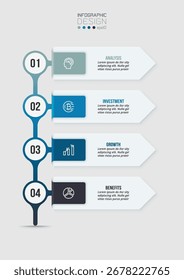 Geschäftskonzept für Infografik-Vorlagen mit Workflow.
