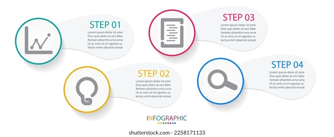 Infographic template business data visualization for milestone element modern process graphic design.