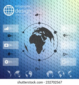 Infographic template for business design, hexagonal design vector illustration.