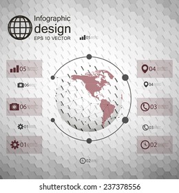Infographic template for business design, hexagonal design vector illustration.