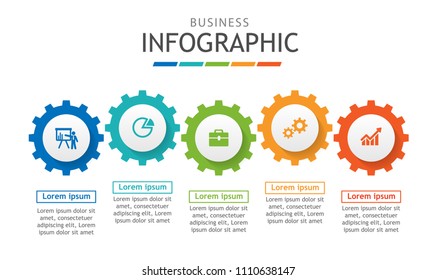 Infographic template for business. Diagram with steps and abstract elements, work function concept.  Vector infographic for presentation.