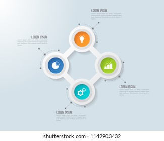 Infographic template for business, education, web design, banners, brochures, flyers, diagram, workflow, timeline. Vector illustration.