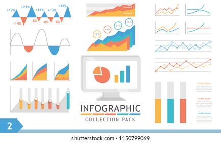 Infographic template for business. Flat design element collection pack 2, presentation vector infographic.