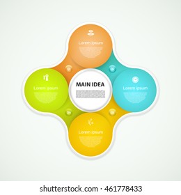 Infographic Template for Business. four  steps cycling diagrams. Vector Illustration.