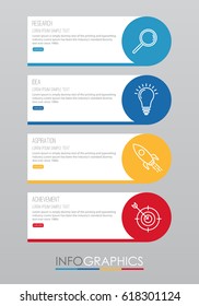 Info-graphic Template for Business with four steps multi-Colours design, labels design, Vector info-graphic element, Flat style vector illustration EPS 10.