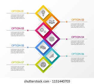 Infographic template with business icons. Vector.