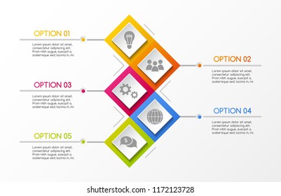 Infographic template with business icons. Vector.