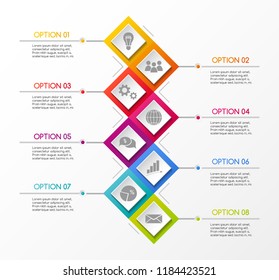 Infographic template with business icons. Vector.