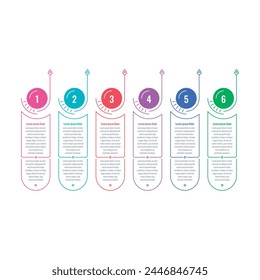 Infographic template for business, informatics, technology, food, industry world. vertical outline bars infographic template. six options information template
