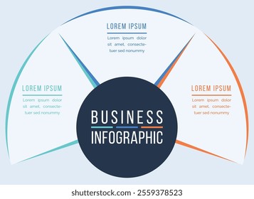 Infographic template business information 3 objects, steps, elements or options infographic design