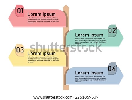 Infographic template for business information presentation. Vector square and geometric elements.Signpost modern workflow diagrams. Report plan 4 topics