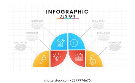 Infographic template for business isolated on white background. Abstract elements of graph concept with 6 options, steps, part, Vector presentation.