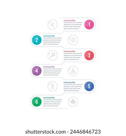 Infographic template for business, IT, technology, food, industrial world. geometric infographic template. six steps information template