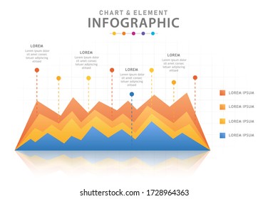 Infographic template for business. Modern Mindmap diagram with line graph, presentation vector infographic.