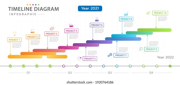 Infographic template for business. Modern Timeline diagram calendar with grant chart, presentation vector infographic.