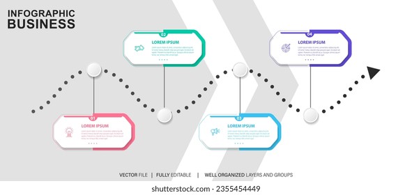 Infographic template for business. modern Timeline diagram for presentation vector infographic.
