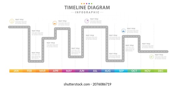 Infographic template for business. Monthly modern Timeline with roadmap table, presentation vector infographic.