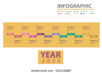 Infographic template for business. Monthly modern Timeline Gantt chart with table, presentation vector infoggraphic