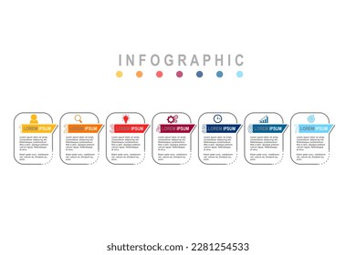 Infographic template for business plan ,strategy, roadmap. 7 Steps Modern Timeline diagram   creative style , presentation vector infographics