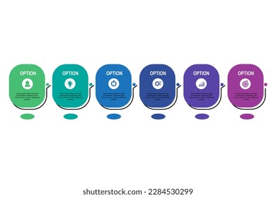 Infographic template for business plan ,strategy, roadmap. 6 Steps Modern Timeline diagram and business icon, rectangle shape. presentation vector infographics