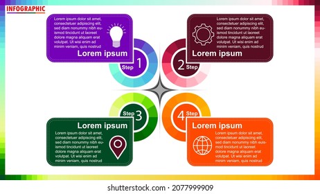Infographic Template for Business Presentation with 4 Options. Vector Design