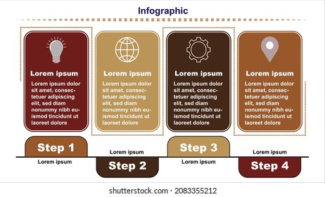Infographic Template for Business Presentation with 4 Options. Vector Design