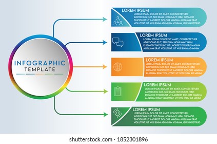 infographic template for business presentation 5step, option