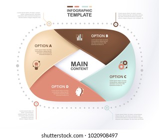 Infographic template for business presentation with soft color. layered eps10. 4 option sample content.