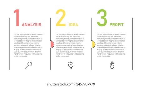 Infographic template for business presentation. Thin line design with numbers 3 options or steps.