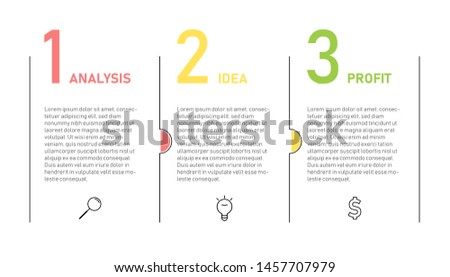 Infographic template for business presentation. Thin line design with numbers 3 options or steps.