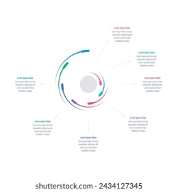 plantilla de infografía para negocios, impresión, educación, mundo tecnológico. plantilla de infografía en espiral. plantilla de información de siete pasos