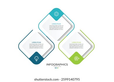 Infographic Template for Business Process with 3 Steps
