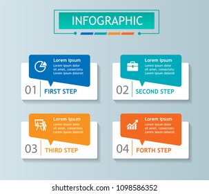 Infographic template for business. Process chart. Diagram with steps, minimal abstract elements. Vector infographic for presentation.