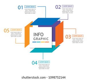 Infographic template for business. Process chart. Diagram box with steps, minimal abstract elements. Vector infographic for presentation.