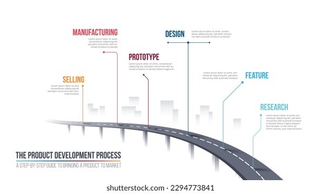 Infographic template for business. Roadmap chart diagram with steps, options, abstract elements. Vector infographic.