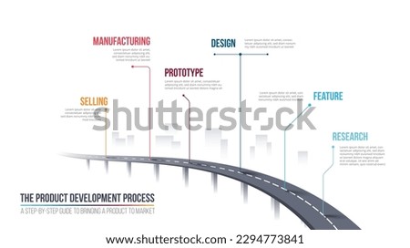 Infographic template for business. Roadmap chart diagram with steps, options, abstract elements. Vector infographic.