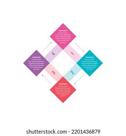 infographic template for business, science, education world. colorful squares infographic template. four steps infographic template. magazine, internet, web, annual report information template
